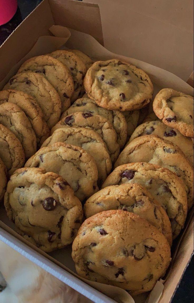 Freshly baked chocolate chip and peanut butter cookies